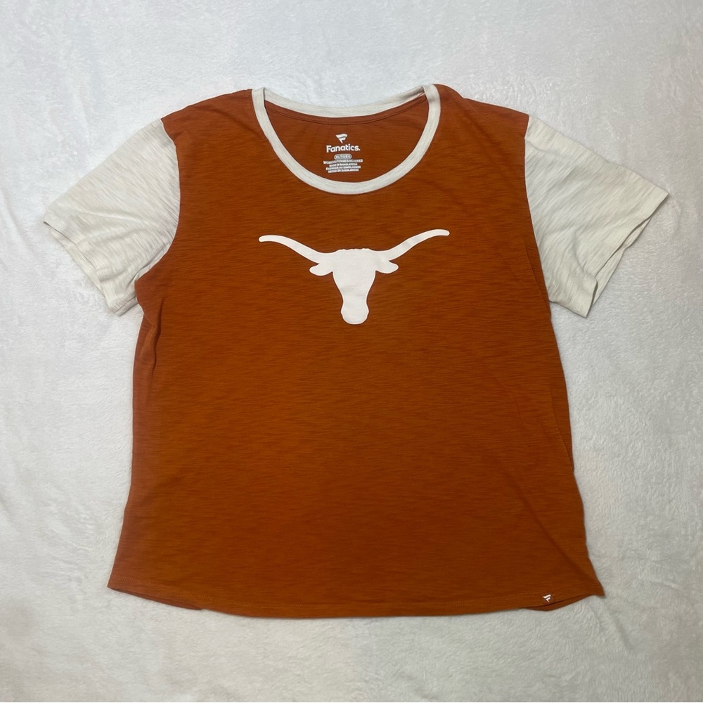 Fanatics Texas longhorns women’s XL Burnt Orange and White T-Shirt